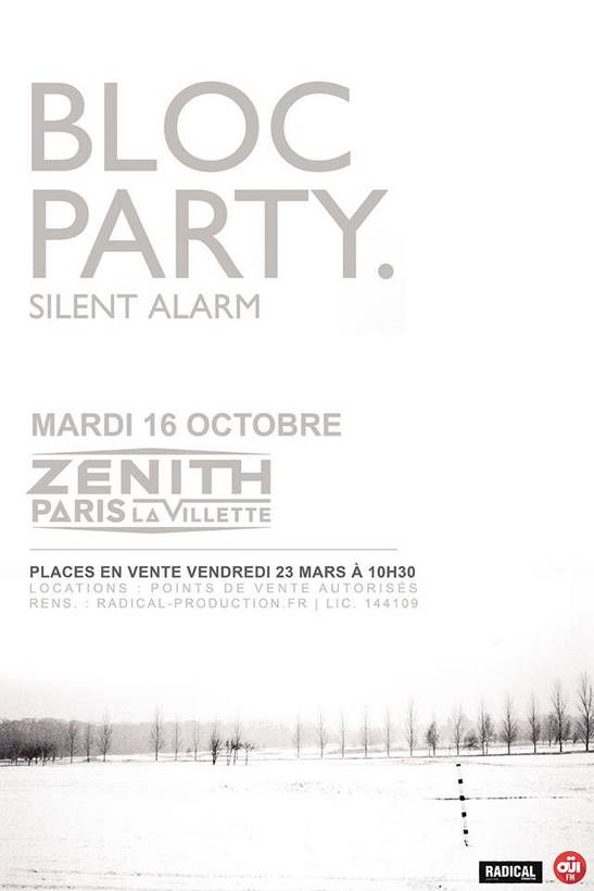 Bloc Party joue Silent Alarm au Zenith de Paris le 16 octobre