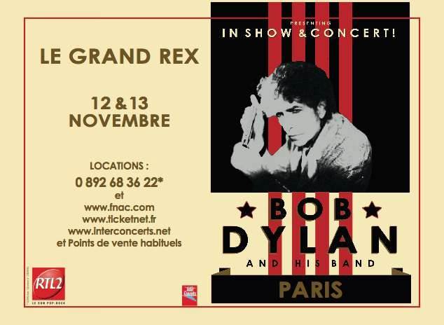 Bob Dylan en concert au Grand Rex les 12, 13 et 14 novembre 2013