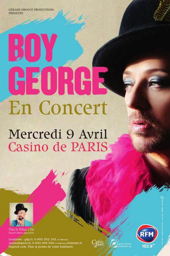 Boy George en concert au Casino de Paris le 9 avril !