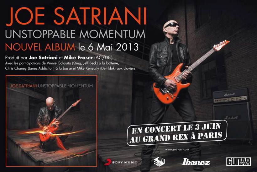 Joe Satriani nouvel album -Unstoppable Momentum- le 6 mai et en concert le 3 juin