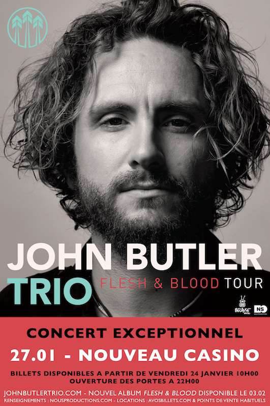 John Butler Trio en concert exceptionnel le 27 janvier au Nouveau Casino