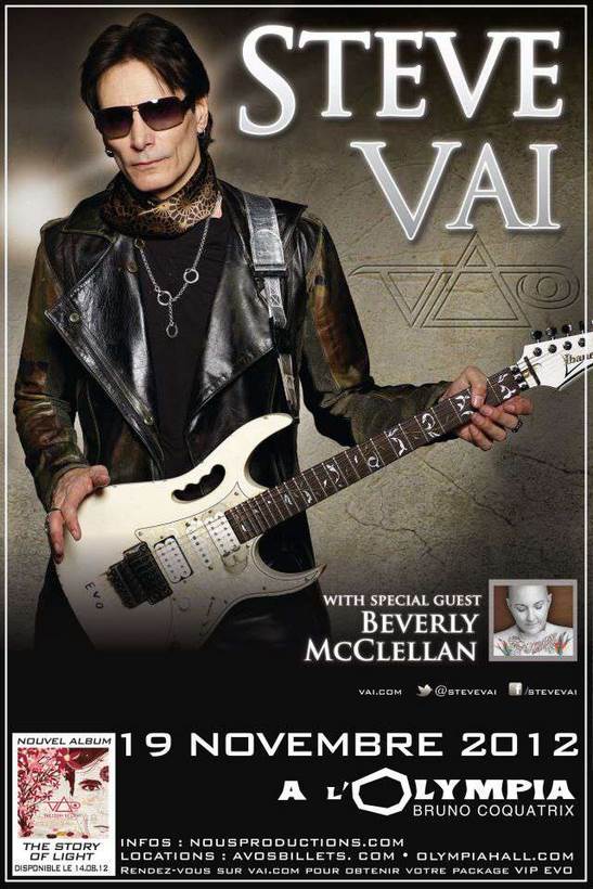 Steve Vaï en concert à L’Olympia le 19 novembre